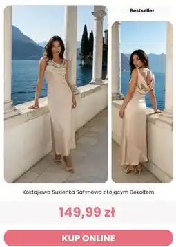 Renee Sukienka koktajlowa satynowa z lejącym dekoltem Renee oferta