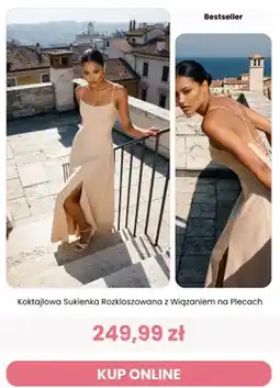 Renee Sukienka koktajlowa rozkloszowana z wiązaniem na plecach Renee oferta