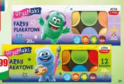 Dino Farby plakatowe Gryzmaki 12 kolorów oferta