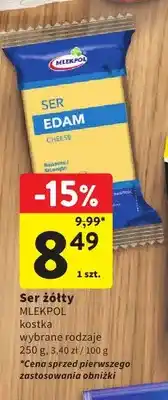 Intermarche Ser żółty Edam Mlekpol kostka oferta