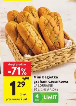 Intermarche Mini bagietka graham czosnkowa La Lorraine oferta