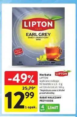 Intermarche Herbata czarna Earl Grey Lipton oferta