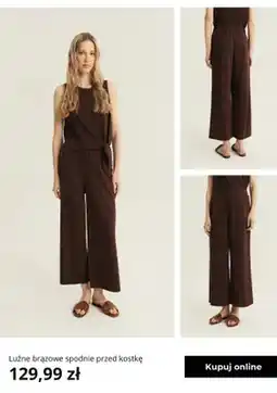 Greenpoint Spodnie damskie luźne brązowe przed kostkę Greenpoint oferta