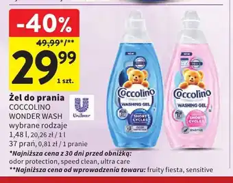 Intermarche Żel do prania Coccolino Wonder Wash Odor Protection oferta