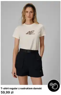 4F T-shirt regular z nadrukiem damski 4F oferta
