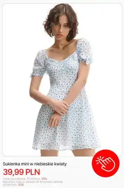 Cropp Sukienka mini w niebieskie kwiaty Cropp oferta