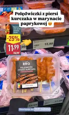 ALDI Polędwiczki z piersi kurczaka BBQ w marynacie paprykowej oferta