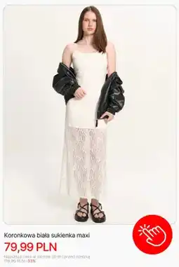 Cropp Sukienka maxi koronkowa biała Cropp oferta