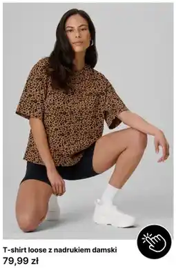 4F T-shirt loose z nadrukiem damski oferta