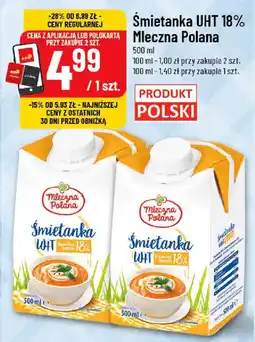 Polomarket Śmietanka UHT 18% Mleczna Polana oferta