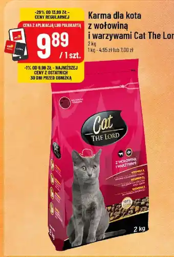 Polomarket Karma dla kota z wołowiną i warzywami Cat The Lord oferta