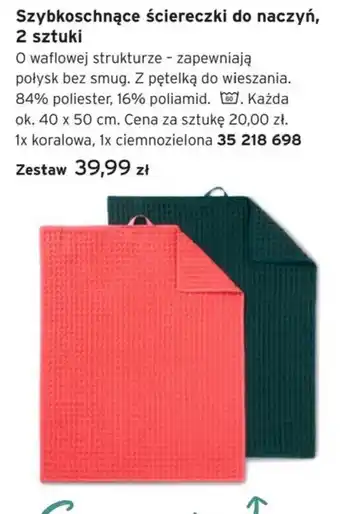 Szybkooschnące ściereczki do naczyń