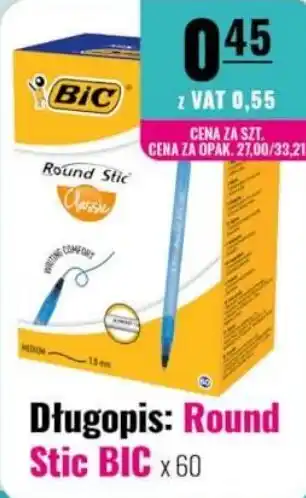 Eurocash Długopis: round stic bic oferta
