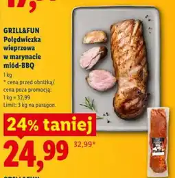 Lidl GRILL&FUN Polędwiczka wieprzowa w marynacie miód-BBQ oferta