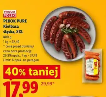 Lidl PIKOK PURE Kiełbasa śląska, XXL oferta