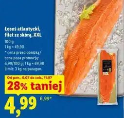 Lidl Łosoś atlantycki, filet ze skórą, XXL oferta