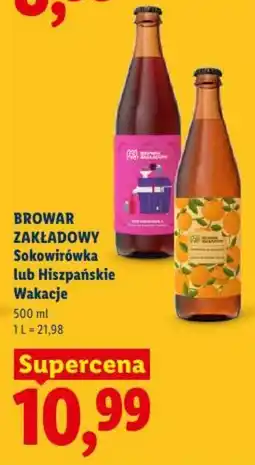 Lidl Browar Zakładowy Sokowirówka lub Hiszpańskie Wakacje oferta