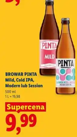 Lidl BROWAR PINTA Mild, Cold IPA, Modern lub Session oferta
