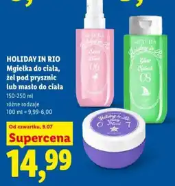 Lidl Mgietka do ciała, żel pod prysznic lub masło do ciała Holiday in Rio oferta