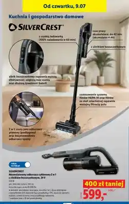 Lidl Akumulatorowy odkurzacz cyklonowy 2 w 1 Silvercrest oferta