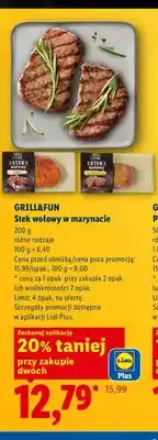 Lidl Stek wołowy w marynacie Grill&Fun oferta