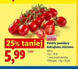 Lidl Pomidory koktajlowe kiściowe polskie oferta