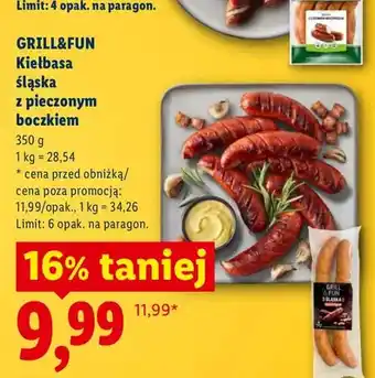 Lidl Kiełbasa śląska z pieczonym boczkiem Grill&Fun oferta