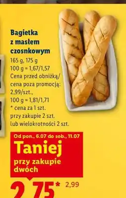 Lidl Bagietka z masłem czosnkowym oferta