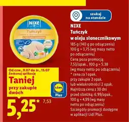 Lidl Tuńczyk w oleju słonecznikowym Nixe oferta
