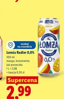 Lidl Piwo bezalkoholowe Łomża Radler mango oferta