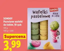 Lidl Pastelowe wafelki do lodów Sondey 18-pak oferta
