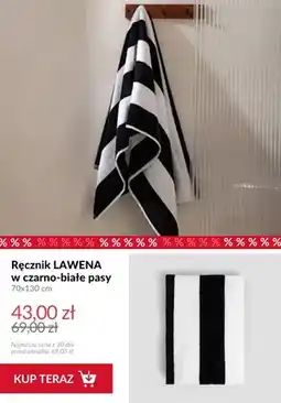 Homla Ręcznik Lawena w czarno-białe pasy 70x130 cm oferta