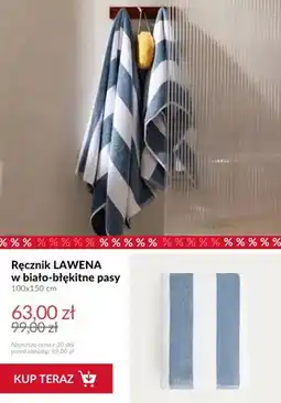 Homla Ręcznik Lawena w biało-błękitne pasy 100x150 cm oferta