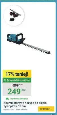 ERLI Akumulatorowe nożyce do żywopłotu 51 cm oferta