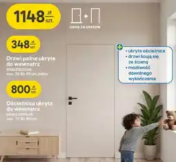 Castorama Zestaw drzwi pełne ukryte do wewnątrz + ościeżnica ukryta do wewnątrz oferta