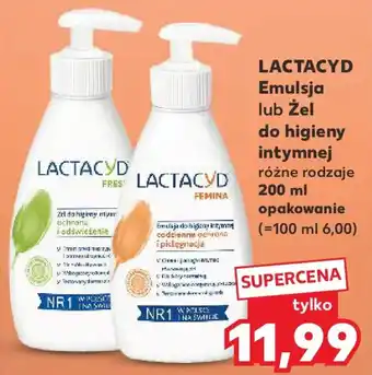 Kaufland LACTACYD Emulsja lub Żel do higieny intymnej oferta
