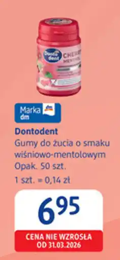dm drogerie markt Gumy do żucia o smaku wiśniowo-mentolowym oferta