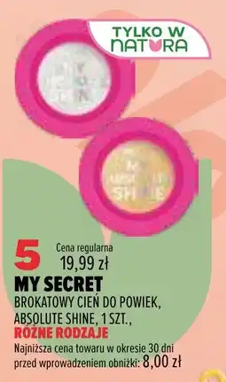 Drogerie Natura My Secret Brokatowy Cień do Powiek, Absolute Shine oferta