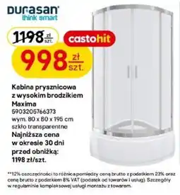Castorama Kabina prysznicowa z wysokim brodzikiem Maxima oferta