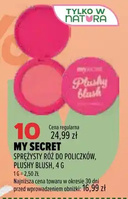 Drogerie Natura My Secret Sprężysty Róż do Policzków, Plushy Blush oferta