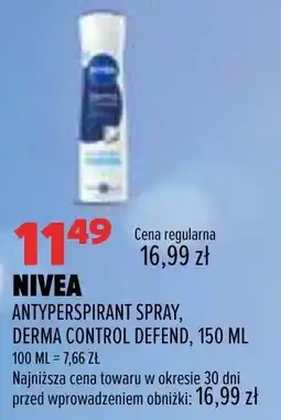 Drogerie Natura NIVEA ANTYPERSPIRANT SPRAY, DERMA CONTROL DEFEND oferta