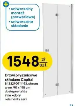 Castorama Drzwi prysznicowe składane Capital oferta
