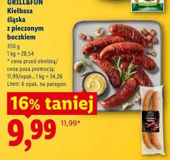 Lidl GRILL&FUN Kiełbasa śląska z pieczonym boczkiem oferta