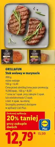 Lidl GRILL&FUN Stek wołowy w marynacie oferta