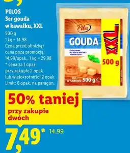 Lidl PILOS Ser gouda w kawałku, XXL oferta