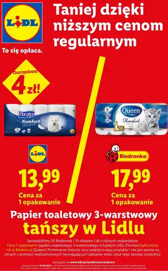 Lidl Floralys Komfort Papier toaletowy 3-warstwowy oferta