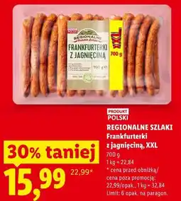 Lidl REGIONALNE SZLAKI Frankfurterki z jagnięciną, XXL oferta