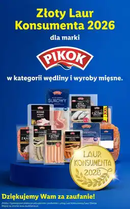 Lidl Złoty laur konsumenta dla marki pikok oferta