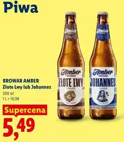 Lidl BROWAR AMBER Złote Lwy lub Johannes oferta