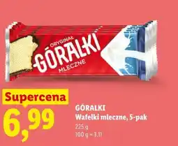 Lidl GÓRALKI Wafelki mleczne, 5-pak oferta